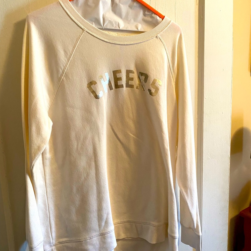 Old Navy CHEER White and Gold Sweatshirt